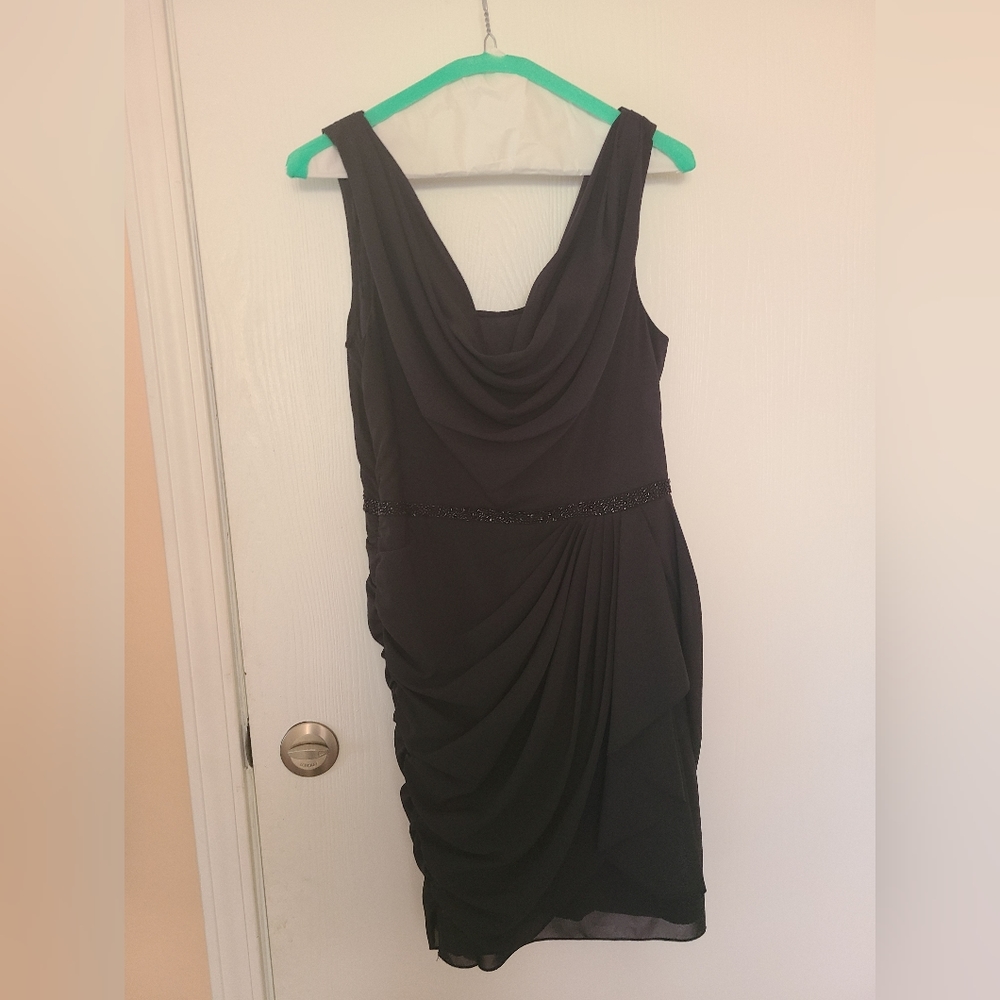 Black formal dress sequin details